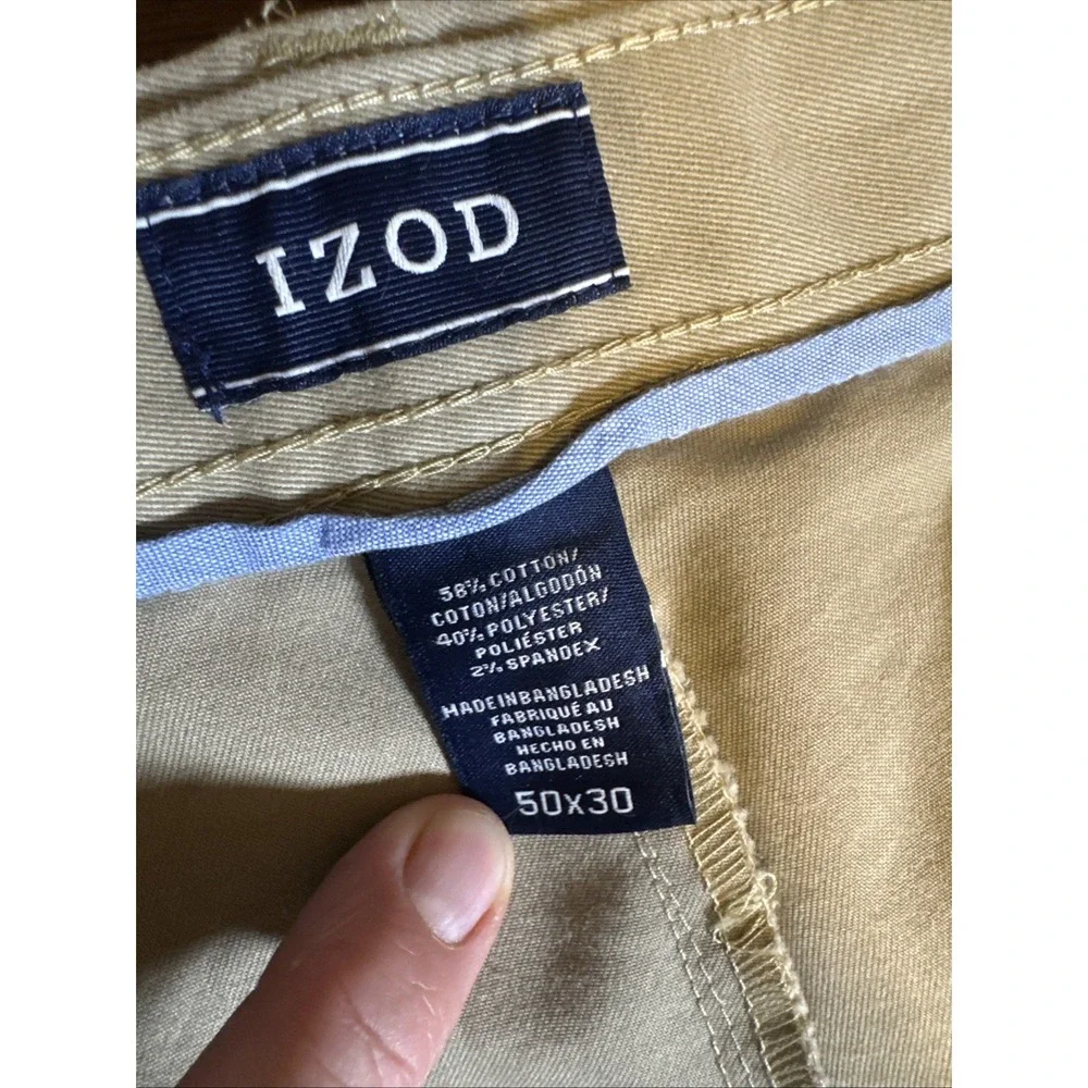 IZOD Big & Tall 50x30 Dress Pants‎ Double Pleat Stretch Khaki NWT SportFlex